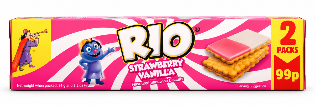 Rio Strawberry Vanilla Biscuits 105g