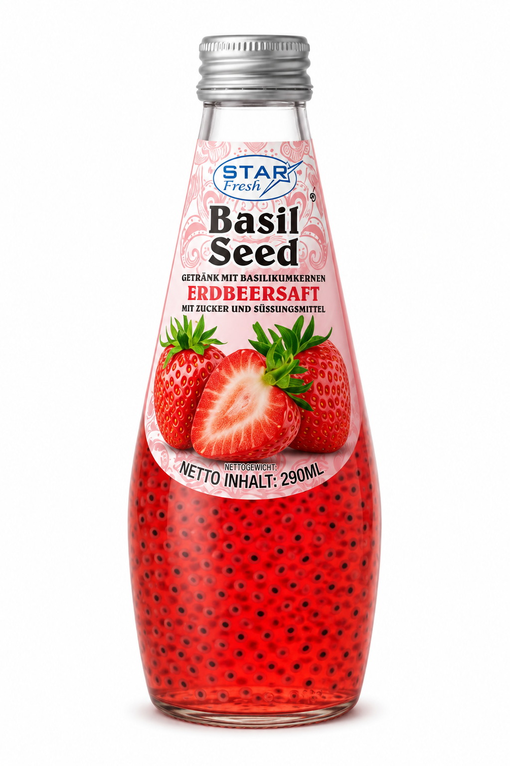 Star Fresh Basil Seed with Strawberry Juice 290ml