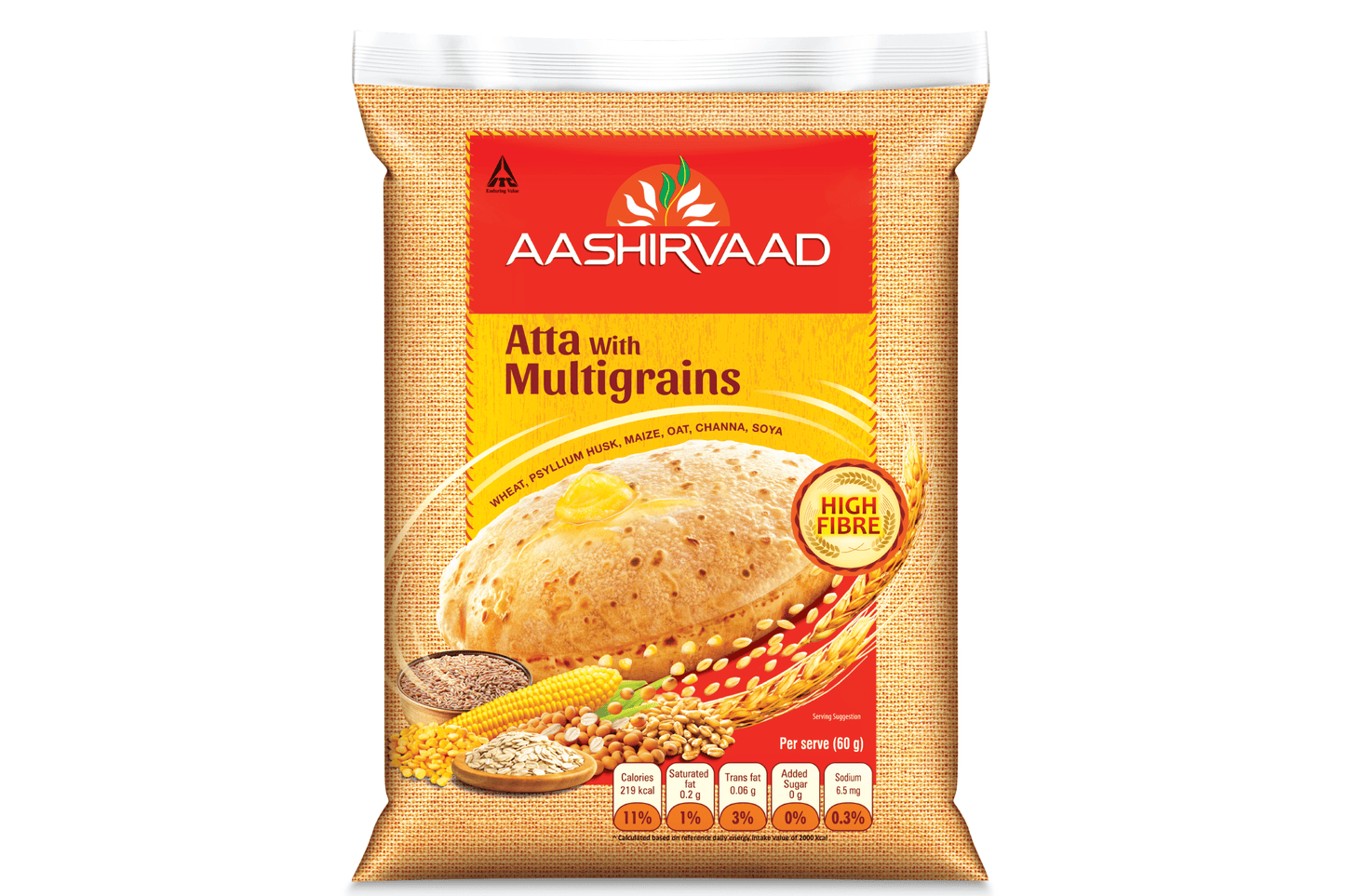 Aashirvaad Multigrain Atta 5 kg – Buy Online Healthy Whole Wheat Flour for Roti, Paratha and Indian Bread