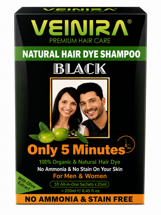 Veinira Black Hair Dye Shampoo (10pcs) 250ml