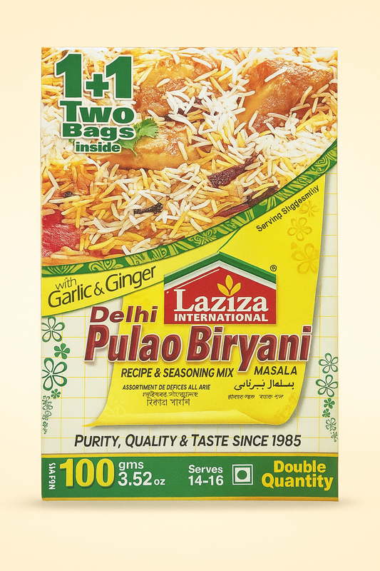 Laziza - 100g Dehli Pulao Biryani with Ginger & Garlic