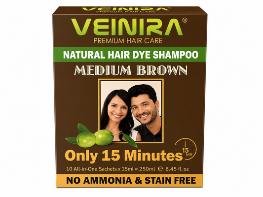 Veinira Medium Brown Hair Dye Shampoo (10packs) 250ml
