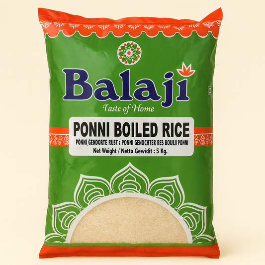 Balaji Ponni Boiled Rice 5 kg – Buy Online Authentic South Indian Parboiled Rice for Idli, Dosa and Everyday Meals