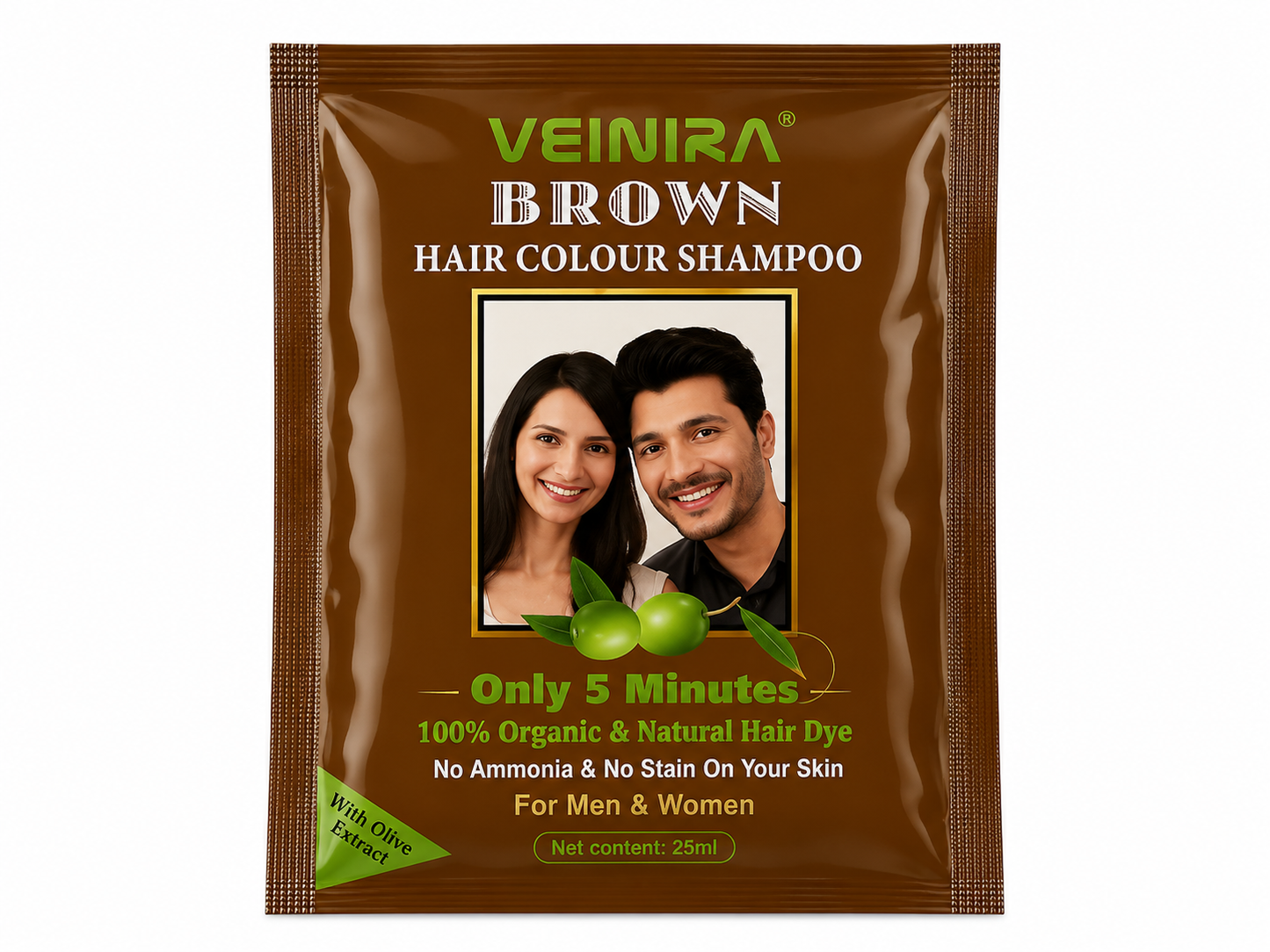 Veinira Brown Hair Colour Shampoo (1pack) 25ml