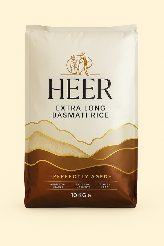 Heer Extra Long Basmati Rice 10kg – Premium Long Grain Rice Bulk Pack