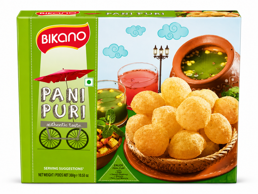 Bikano Pani Puri (30pcs, Boondi, Sweet chutney, pani puri masala) 300g