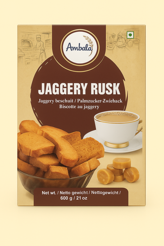 Ambala Jaggery Rusks 600g – Traditional Indian Gur Rusk Biscuits