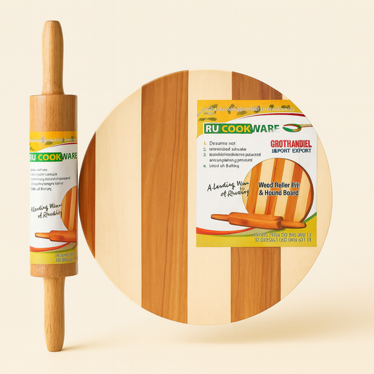 Belna & Chakla Set – Wooden Rolling Pin with Round Board for Roti/Chapati