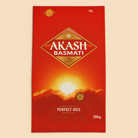 Akash Basmati Rice 20 kg – Buy Online Premium Long Grain Everyday Rice for Biryani, Pilau and Family Cooking