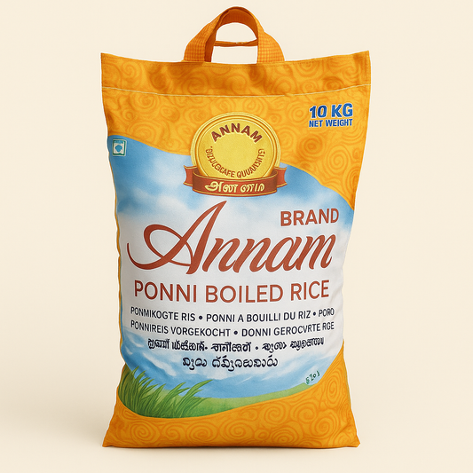 Annam Ponni Boiled Rice 10 kg – Buy Online Traditional Tamil Nadu Parboiled Rice for Idli, Dosa and Everyday Meals