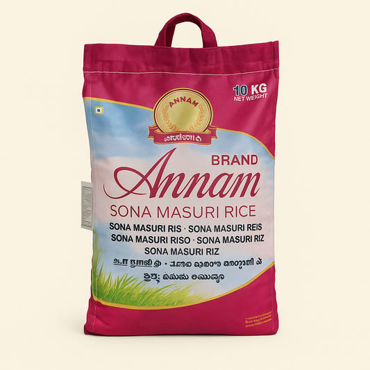 Annam Sona Masuri Rice 10 kg – Buy Online Authentic South Indian Everyday Rice for Idli, Dosa and Family Meals