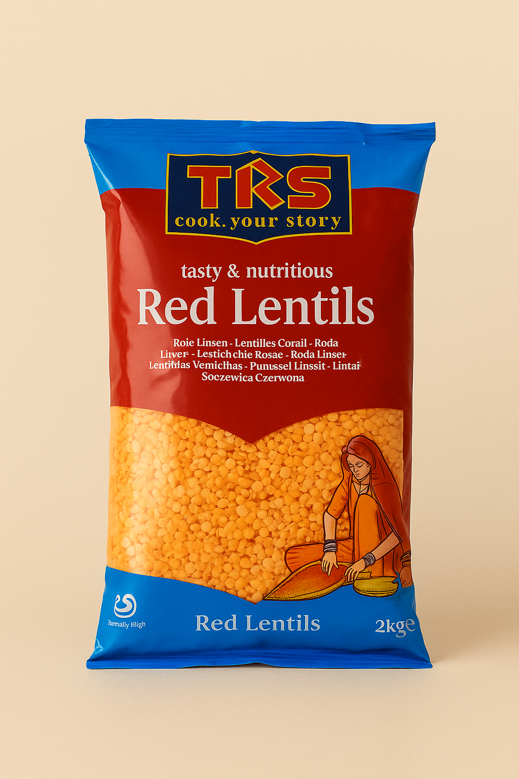 TRS - 2kg Red Split Lentils (Masoor Dal)