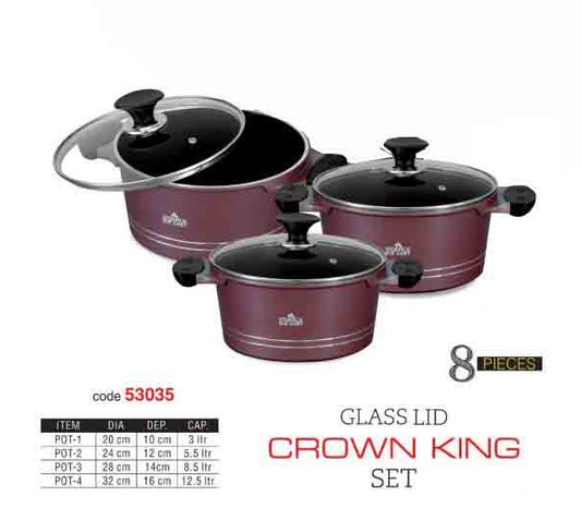 3-Piece Granite Coating Cookware Set with Lids – Eco-Friendly, All Heat Source Compatible (Including Induction)