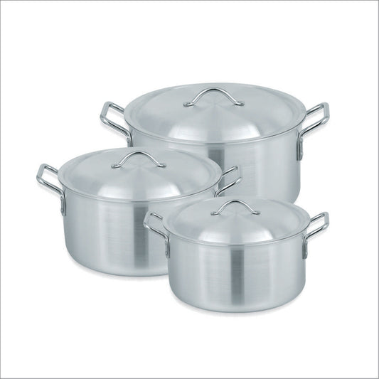 Sonex 3-Piece Aluminum Cooking Pot Set with Lids – Eco-Friendly, Durable & Dishwasher Safe