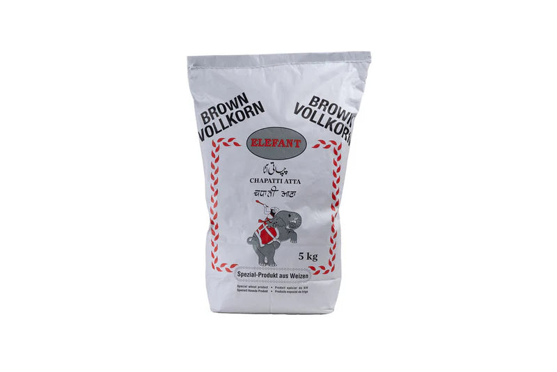 Elefant - 5kg Chapatti Atta (Braunes Vollkorn)